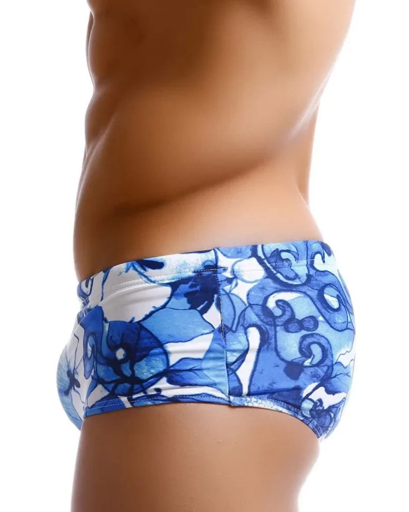 Sunga Importada|Sunga Masculina Estampada 3D com Bojo Push-Up – Peixe Azul – Moda Praia Sexy para Natação, Surf e Verão