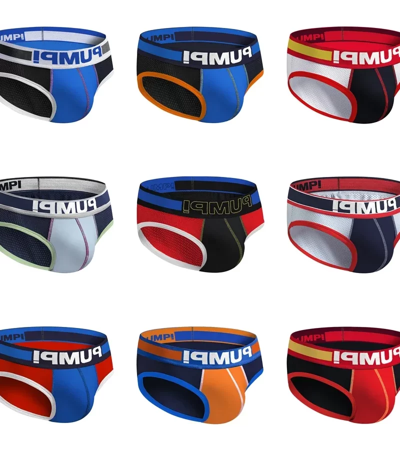 Sunga Importada|Cueca Slip Sensual em Tela Respirável – Estilo Brief com Recortes Patchwork e Cintura Baixa